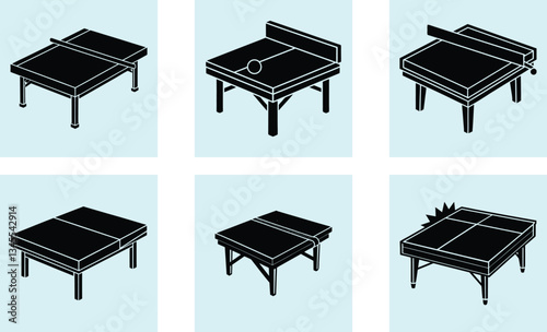 Ping Pong Table silhouette vector