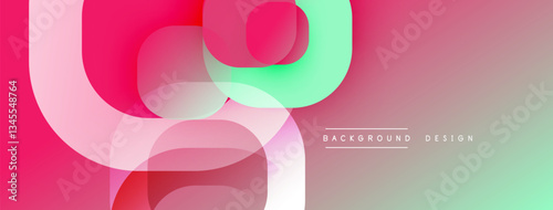 Circular abstract design with overlapping translucent circles and round shapes, blending gradients and smooth curves, creating depth, contrast, and a dynamic visual effect