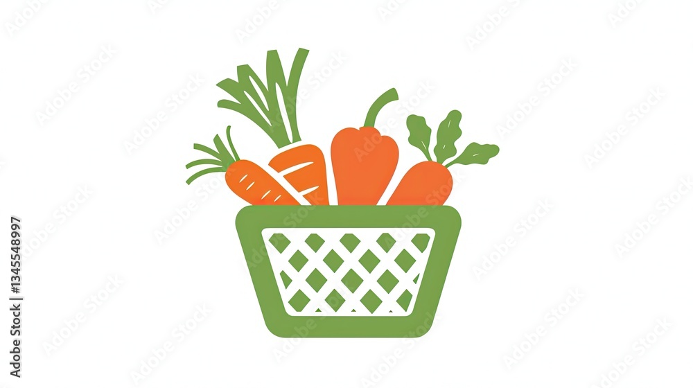 Fresh vegetables in a basket. Colorful carrots, bell peppers, and green onions arranged in a simple green basket. Healthy, organic, food, harvest, produce, nutrition. Fresh vegetables in a basket. Colorful carrots, bell peppers, and green onions arranged in a simple green basket. Healthy, organic, food, harvest, produce, nutrition.