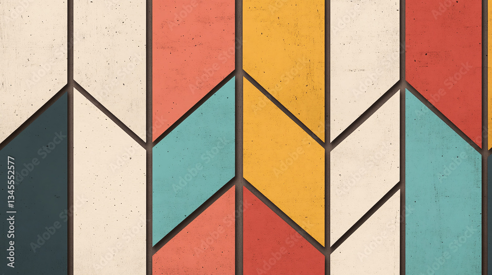 Fototapeta premium Colorful Geometric Wall Pattern Design