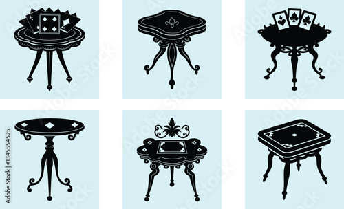 Card Table silhouette vector