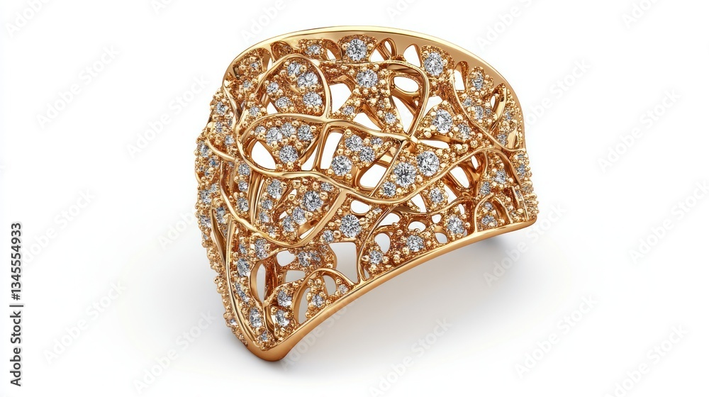 Fototapeta premium Elegant Gold and Diamond Ring: A Statement Piece