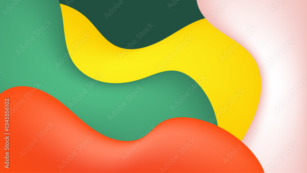 colorful abstract shapes create a lively and dynamic background design filled with vibrant hues and smooth curves vector illustration