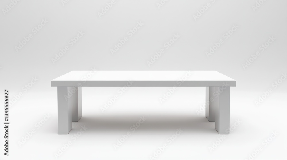 Empty white table studio scene, product display Empty white table studio scene, product display