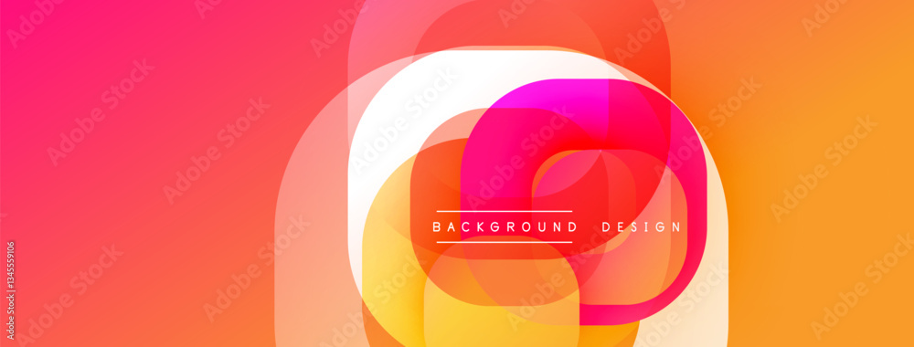 Fototapeta premium Abstract background with layered translucent gradient shapes