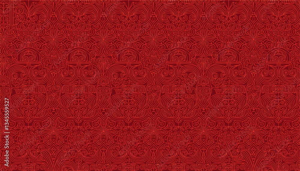 Fototapeta premium Red background wallpaper seamless pattern, vector image. Generated image