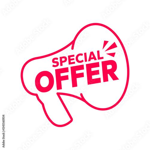 Best choice, order now, special offer, new, big sale, mega sale, flash, opening, best price, discount, promotion banners and badge. Red ribbons, tags and stickers. Megaphone label icon logo. Vector.