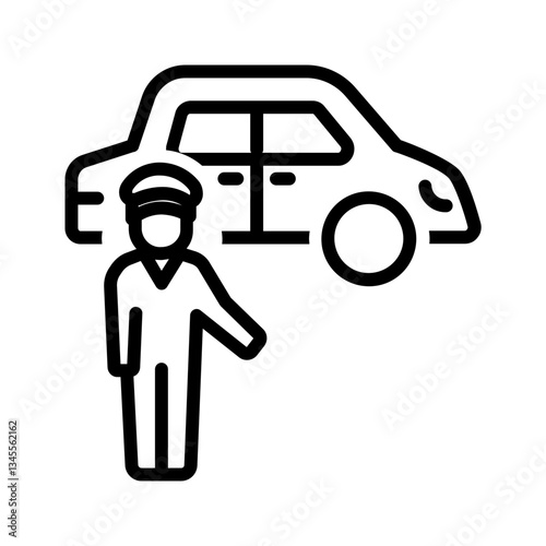 Vector multi color icon for Chauffeur