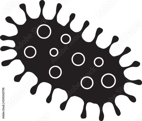 Simple vector silhouette of a bacteria illustration design