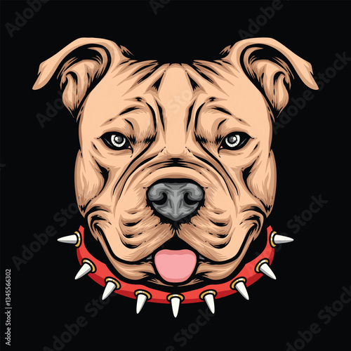 pitbull vector head logo illustration