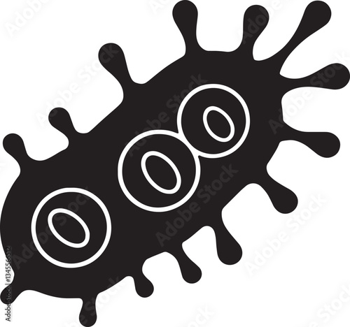 Simple vector silhouette of a bacteria illustration design