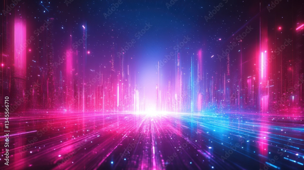 Futuristic city, vibrant lights, digital speed, glowing lines Futuristic city, vibrant lights, digital speed, glowing lines