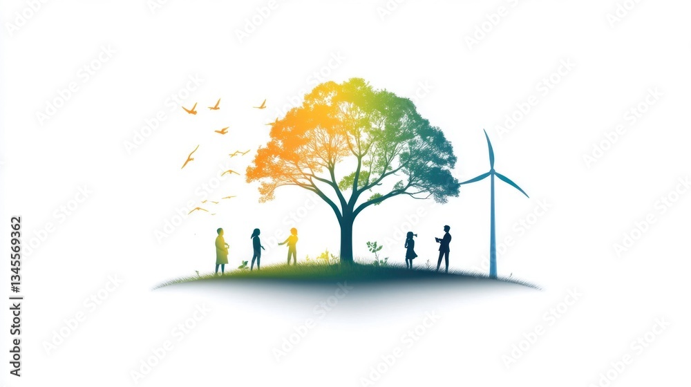 Obraz premium Community Ownership in Renewable Energy Initiatives for Sustainability