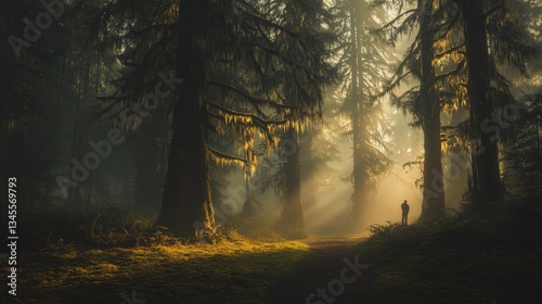 Exploring serenity in a misty forest pacific northwest nature photography tranquil environment ground level peacefulness