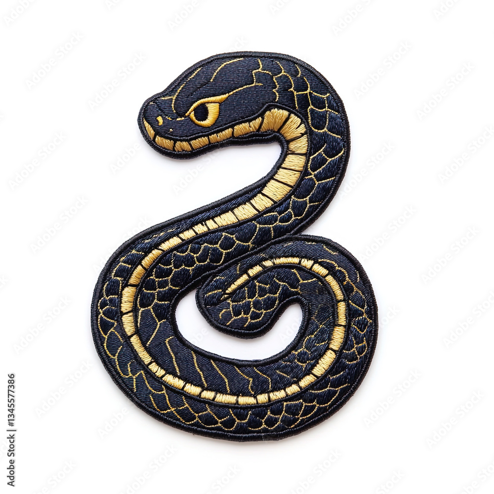 Fototapeta premium Denim Snake Embroidery