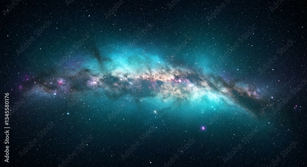 Fototapeta premium Vibrant Galactic Nebula Stunning Space Wallpaper