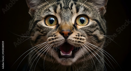 Fierce Feline Face Background Image