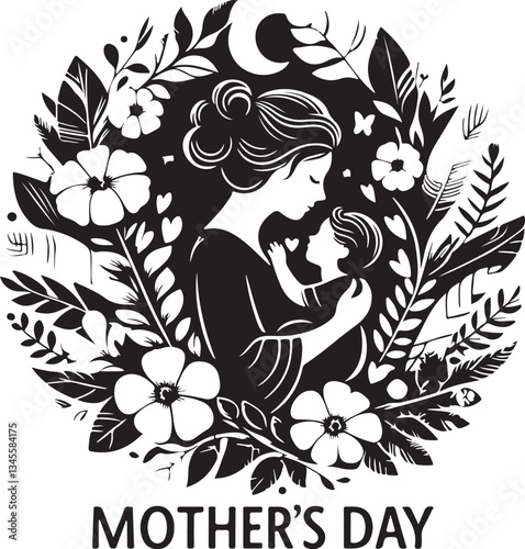 Happy Mother’s Day celebration with a family gathering, children giving gifts, and a joyful mother receiving love and appreciation