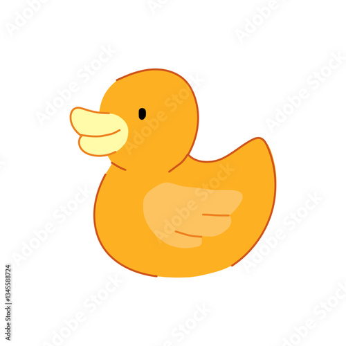 duck bath toy cartoon vector illustration