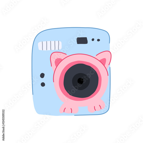 film camera toy cartoon vector illustration