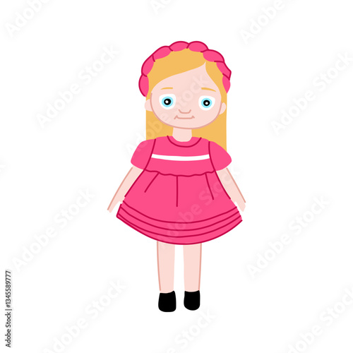 fun doll toy cartoon vector illustration