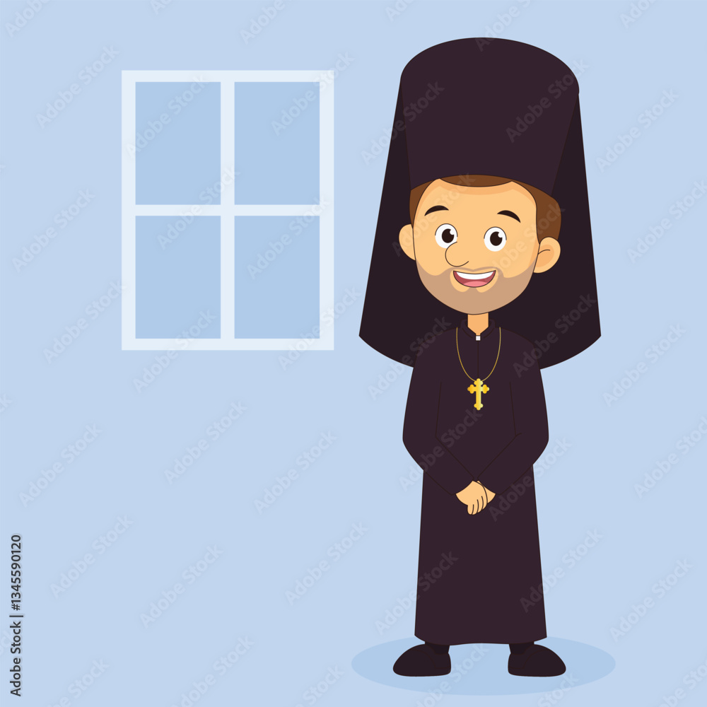 Orthodox christian priest or bishop with beard
