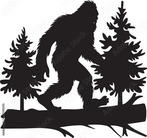 Bigfoot Silhouette silhouette vector design on white background