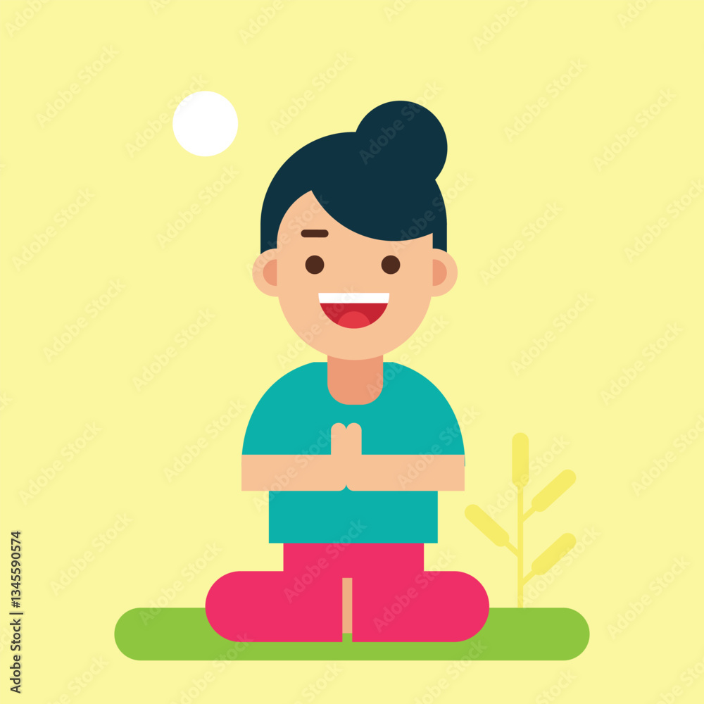 Young beautiful girl practicing yoga