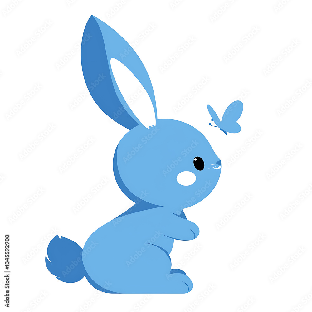 Fototapeta premium Adorable and Playful Rabbit Engaged in Various Activities, Minimalist and Logo-Style Designs illustrator.