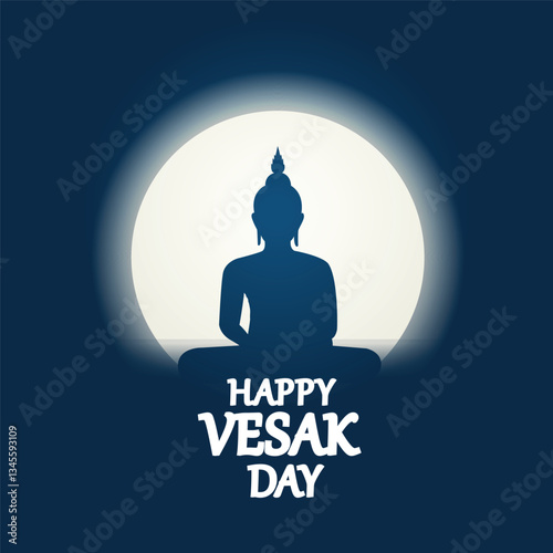 happy Vesak day lord buddha vector design 