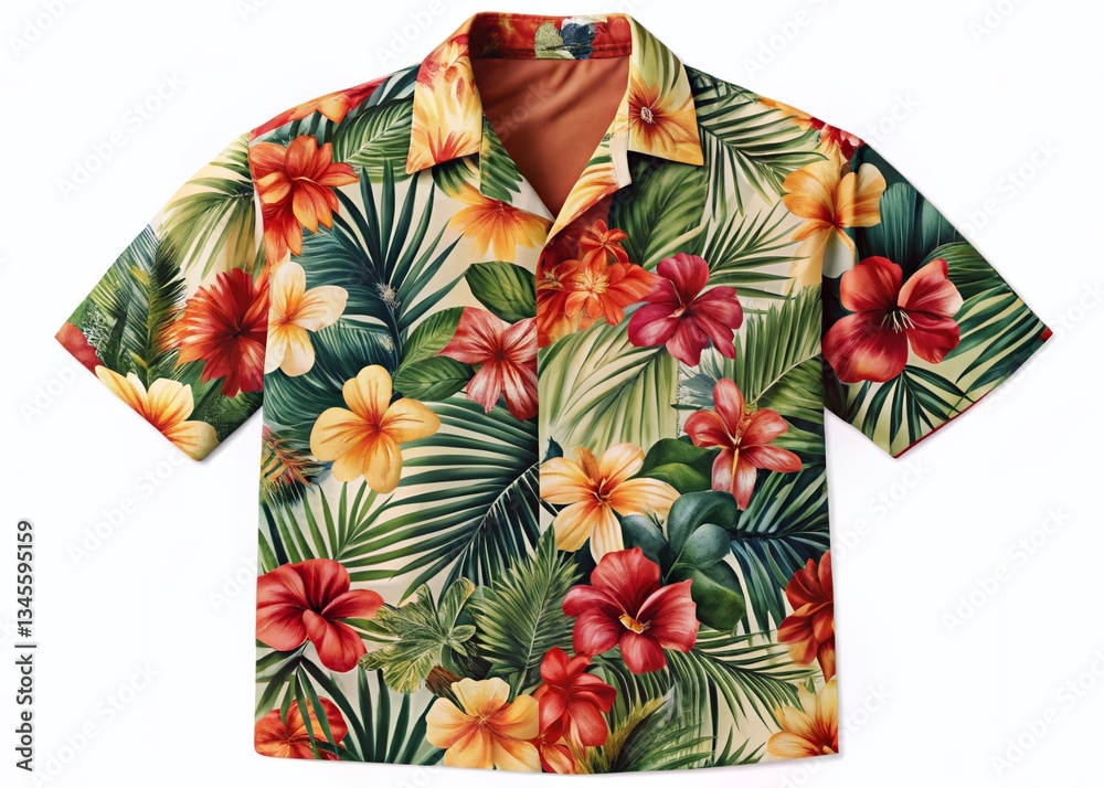 Hawaiian Shirt Designs: Tropical Paradise Prints - Stock Photo