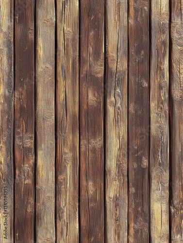 Wallpaper Mural Close-up view of weathered wooden planks arranged vertically, showcasing texture and natural aging Torontodigital.ca