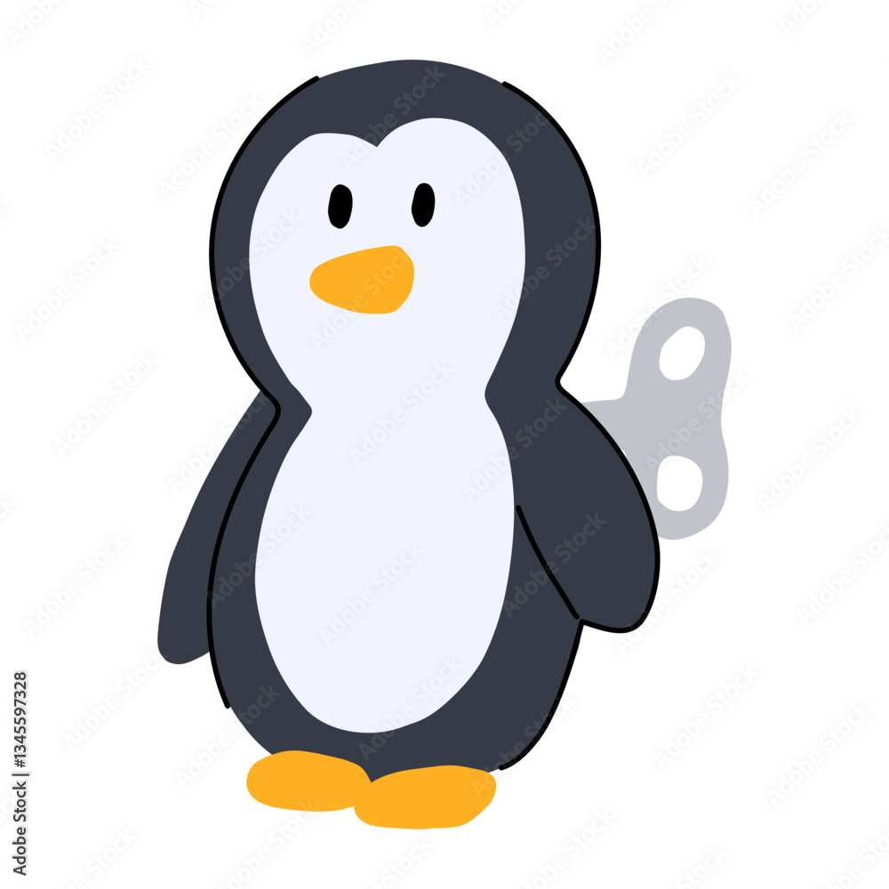 Obraz premium gears wind up toy cartoon vector illustration