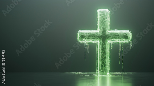 Neon Cross on Display: A st...