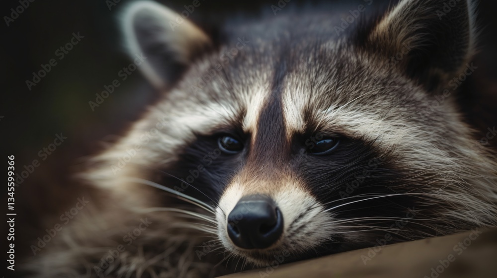 Close-up Portrait of a Relaxed Raccoon Close-up Portrait of a Relaxed Raccoon