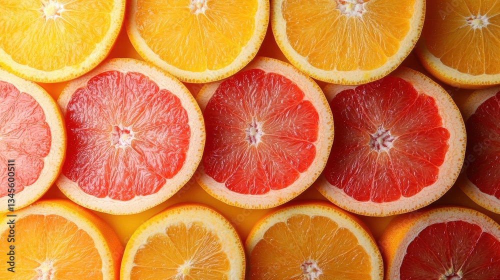 slices of ripe grapefruit arranged in a colorful pattern slices of ripe grapefruit arranged in a colorful pattern