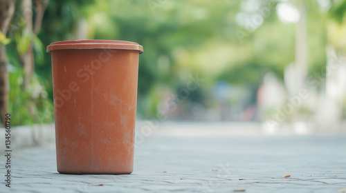 Eco-Conscious: A brown tras...