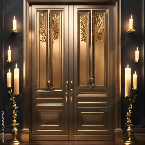 Beautiful Wooden Door with light 