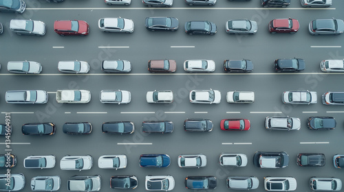 Urban Gridlock: Aerial view...