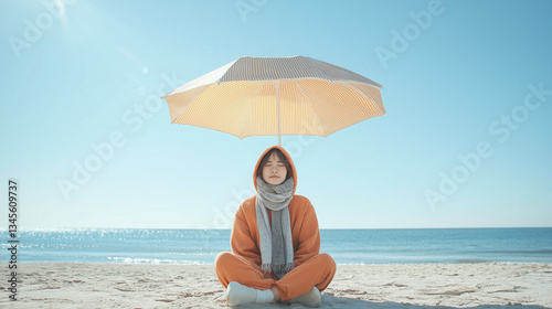Solitude on Shore: A serene...