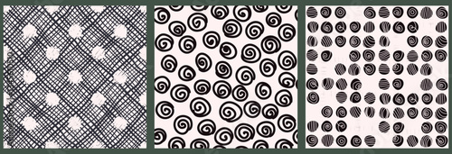 Set of seamless hand drawn polka dot patterns for backgrounds, business cards, web design. Vector illustration