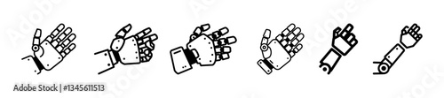 Usable robot hand icon, isolated. Easily editable vector icon on websites and apps.