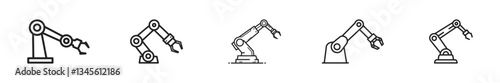 Robot arm icon, isolated, editable vector icon, which can be used on websites and apps.
