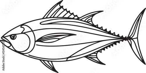 Minimalist Tuna Fish Line Drawing for Art Lovers