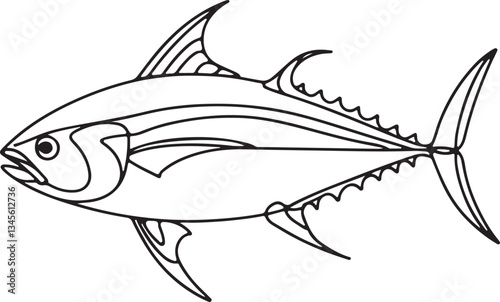 Minimalist Tuna Fish Line Drawing for Art Lovers