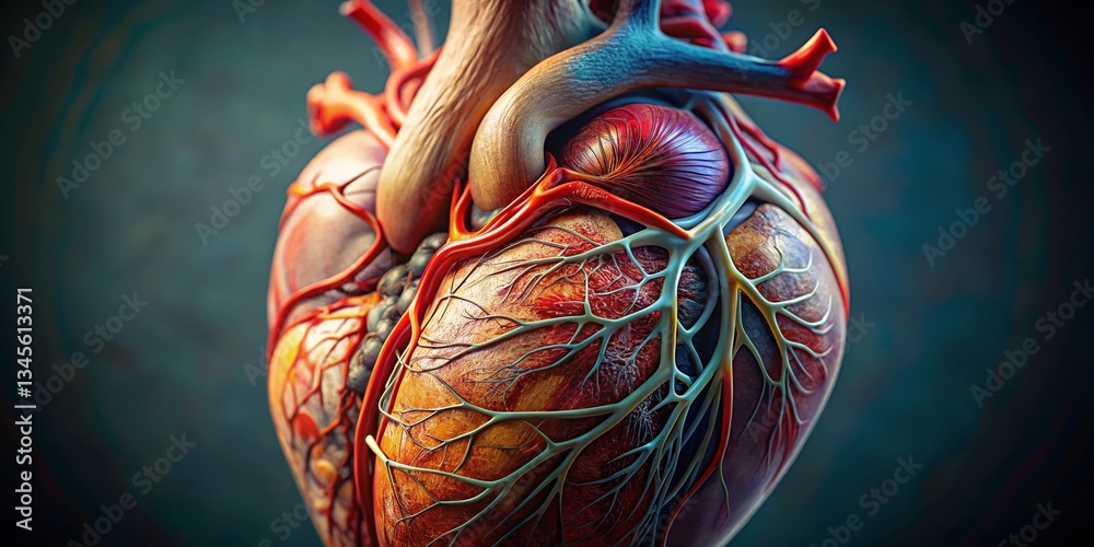 High-Resolution Close-up of a Real Human Heart with Exceptional Depth of Field