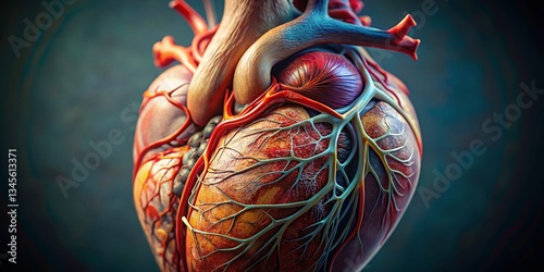 Obraz na płótnie High-Resolution Close-up of a Real Human Heart with Exceptional Depth of Field w salonie