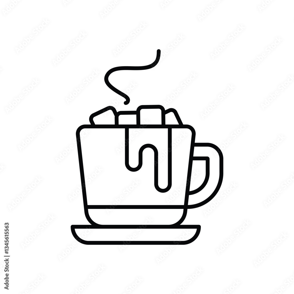 Hot Cocoa icon isolated on a white background. Vector illustration.