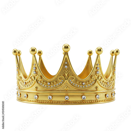 golden crown isolated on transparent background 