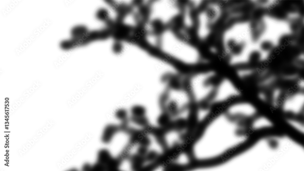 Fototapeta premium Silhouette of tree branches against a bright sky. PNG, Cutout, or clipping path.